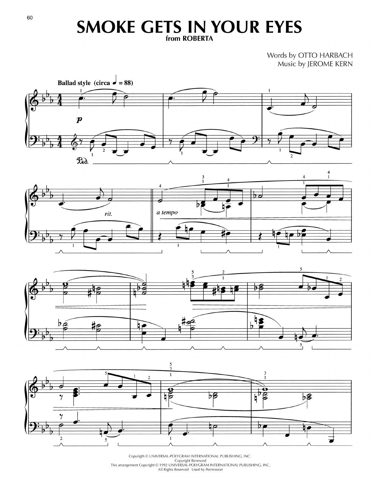 Download The Platters Smoke Gets In Your Eyes (arr. Lee Evans Sheet Music