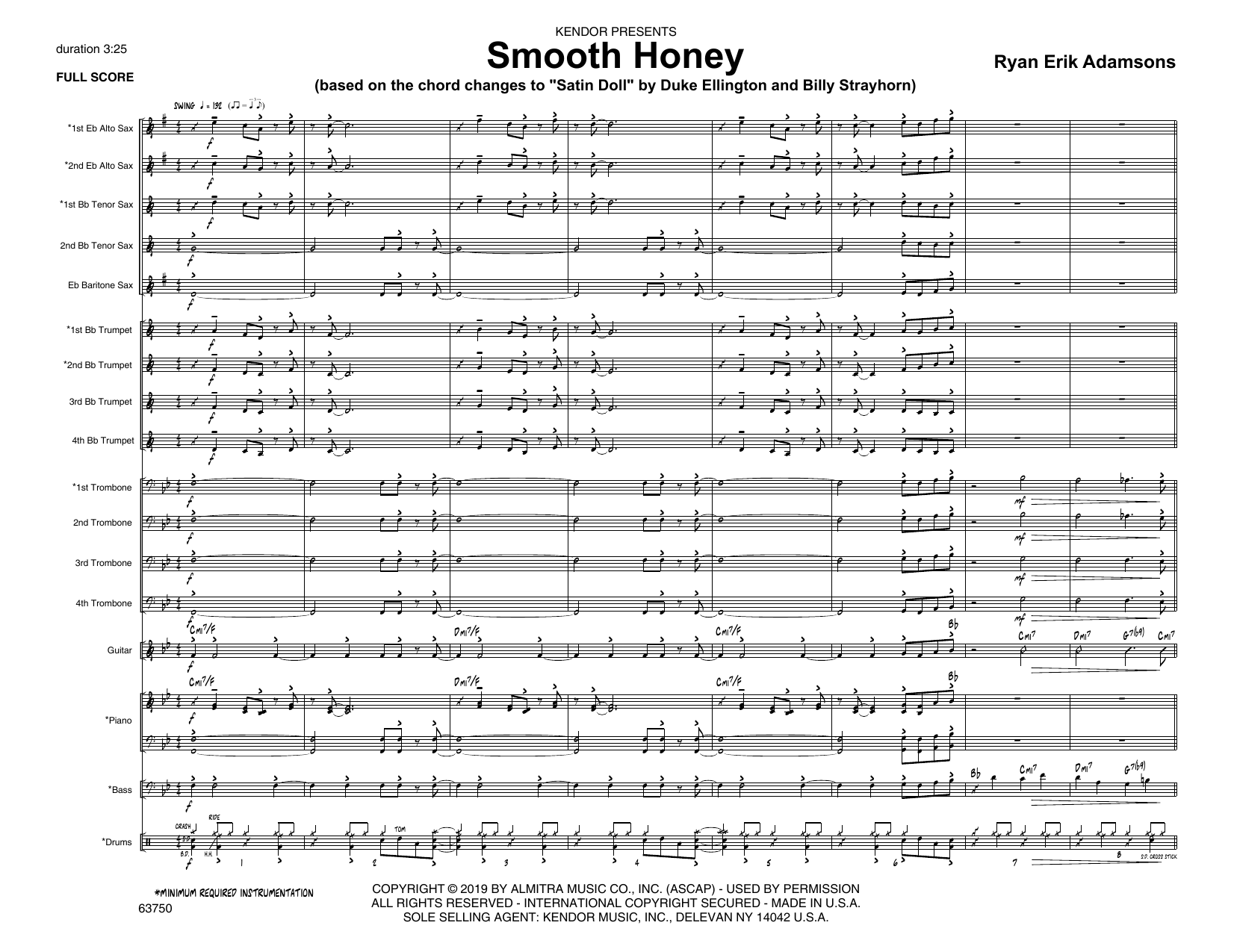 Download Ryan Erik Adamsons Smooth Honey (based on the chord change Sheet Music