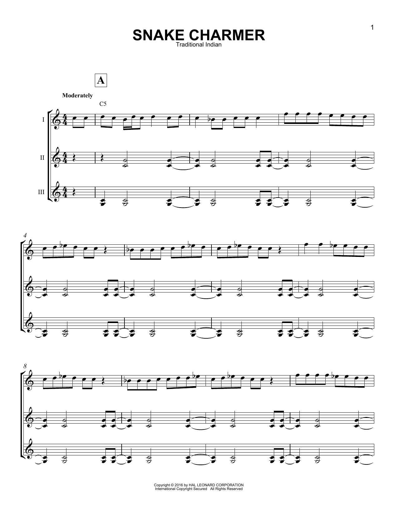 Download Traditional Indian Snake Charmer Sheet Music