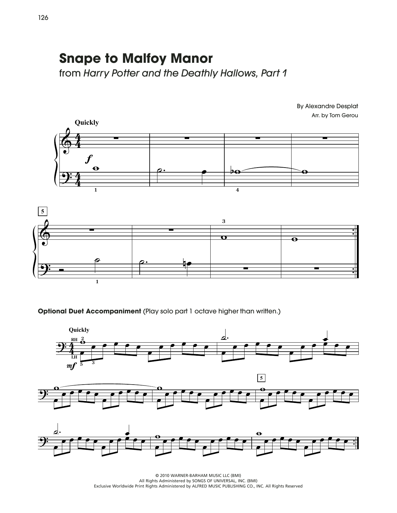 Download Alexandre Desplat Snape To Malfoy Manor (from Harry Potte Sheet Music