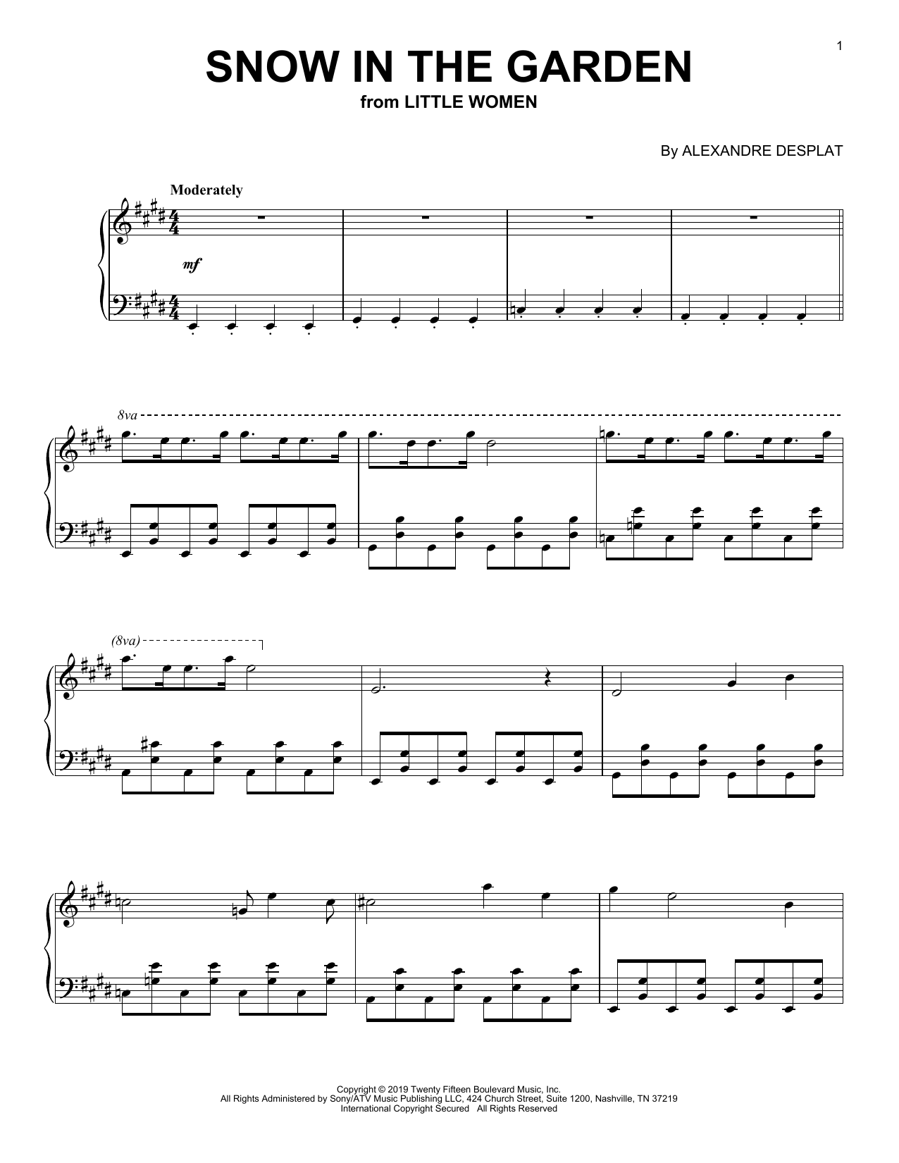 Download Alexandre Desplat Snow In The Garden (from the Motion Pic Sheet Music