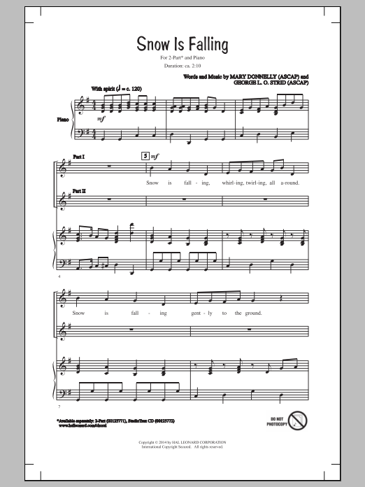 Download Mary Donnelly Snow Is Falling Sheet Music
