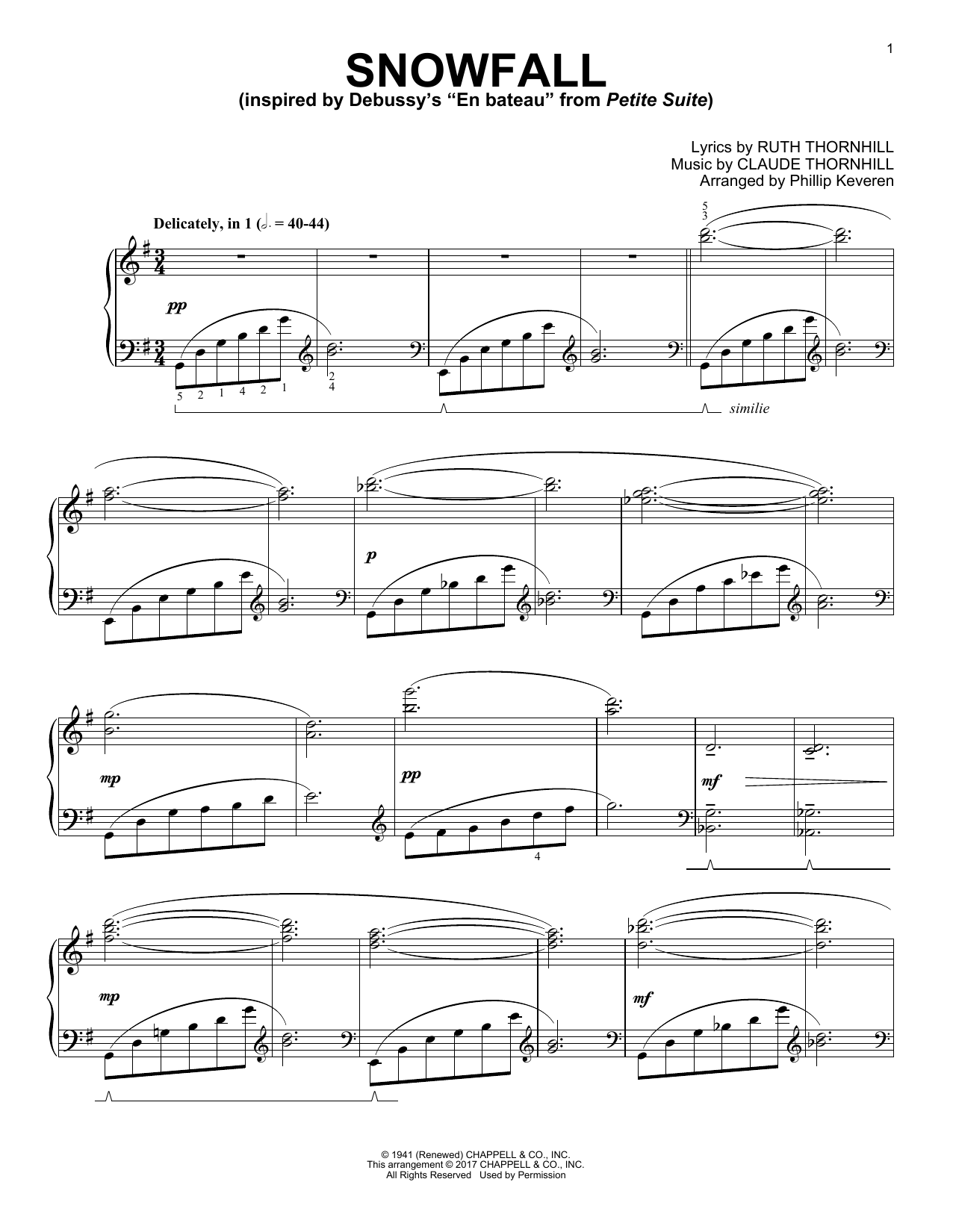 Download Claude Thornhill Snowfall [Classical version] (arr. Phil Sheet Music