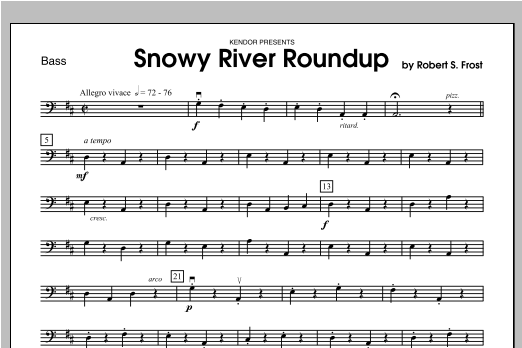 Download Frost Snowy River Roundup - Bass Sheet Music