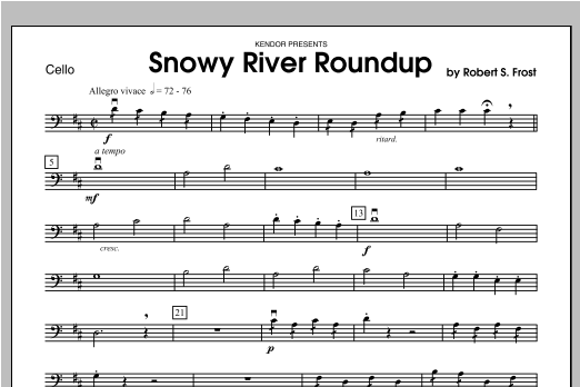 Download Frost Snowy River Roundup - Cello Sheet Music