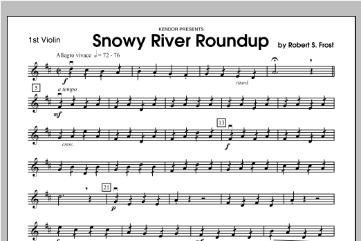 Download Frost Snowy River Roundup - Violin 1 Sheet Music