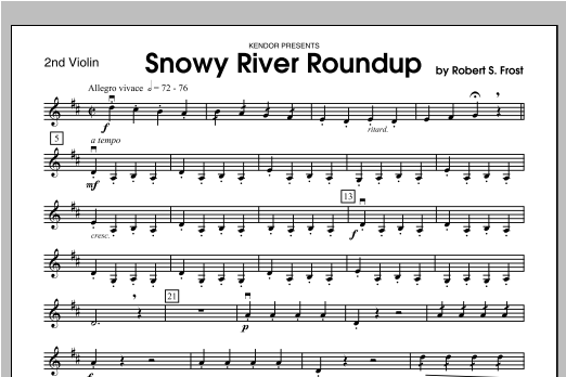 Download Frost Snowy River Roundup - Violin 2 Sheet Music