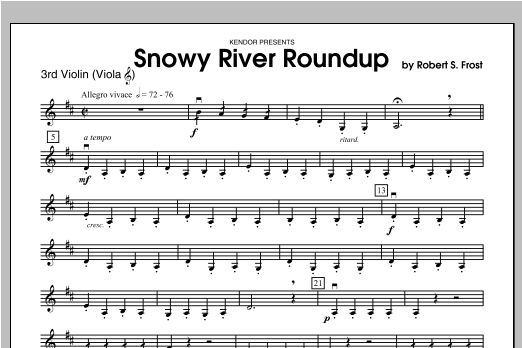 Download Frost Snowy River Roundup - Violin 3 Sheet Music