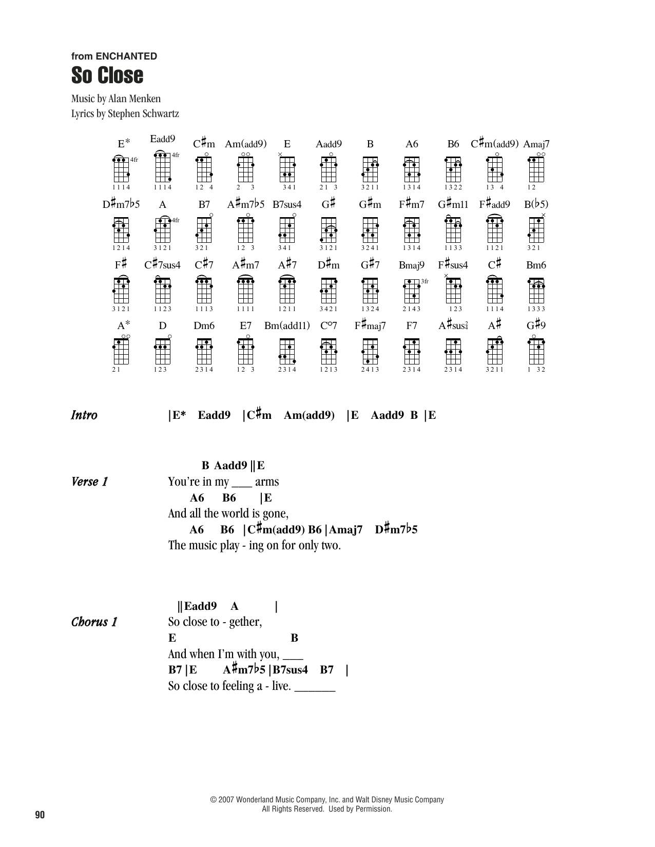 Jon McLaughlin So Close (from Enchanted) sheet music notes printable PDF score