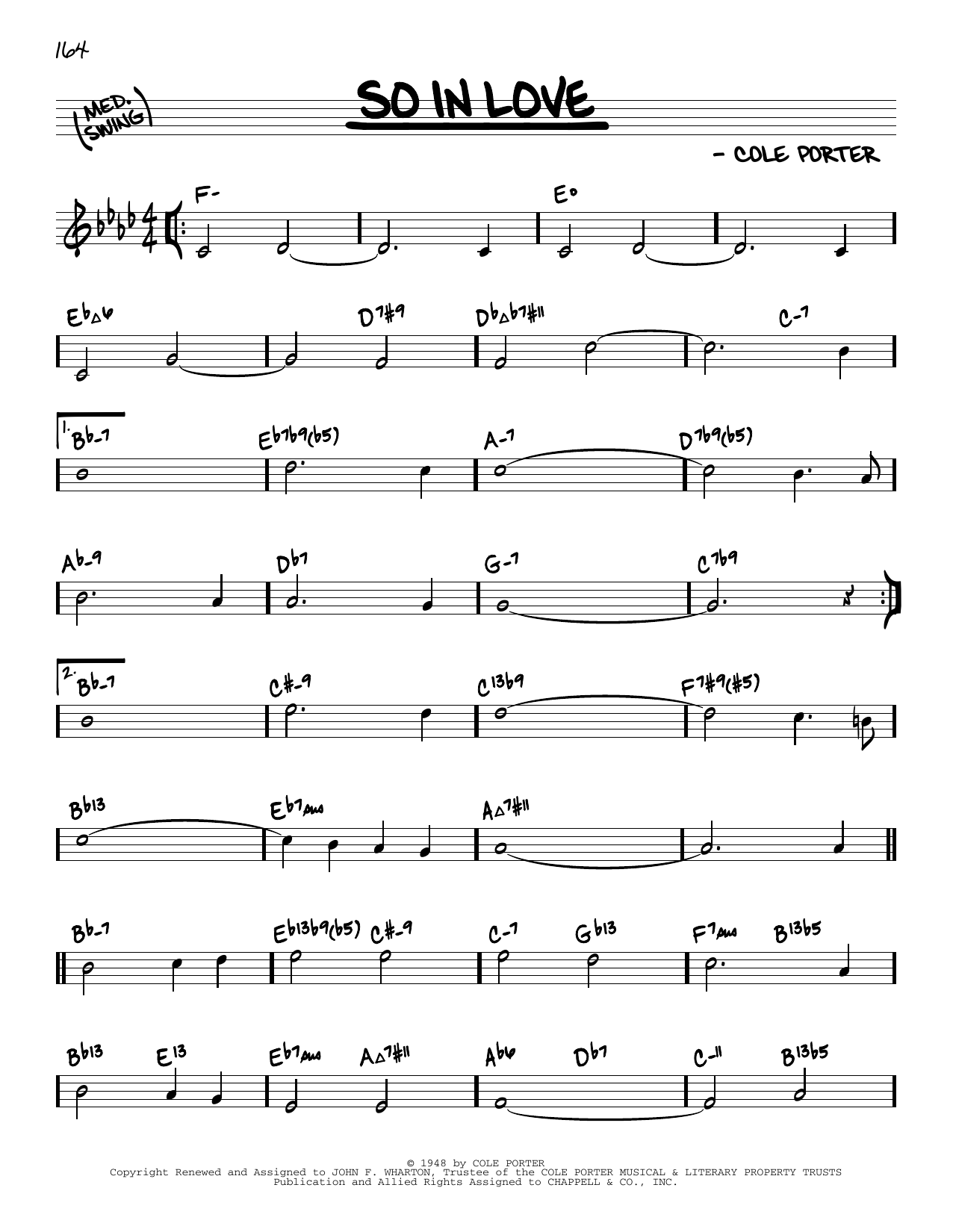 Download Cole Porter So In Love (arr. David Hazeltine) Sheet Music