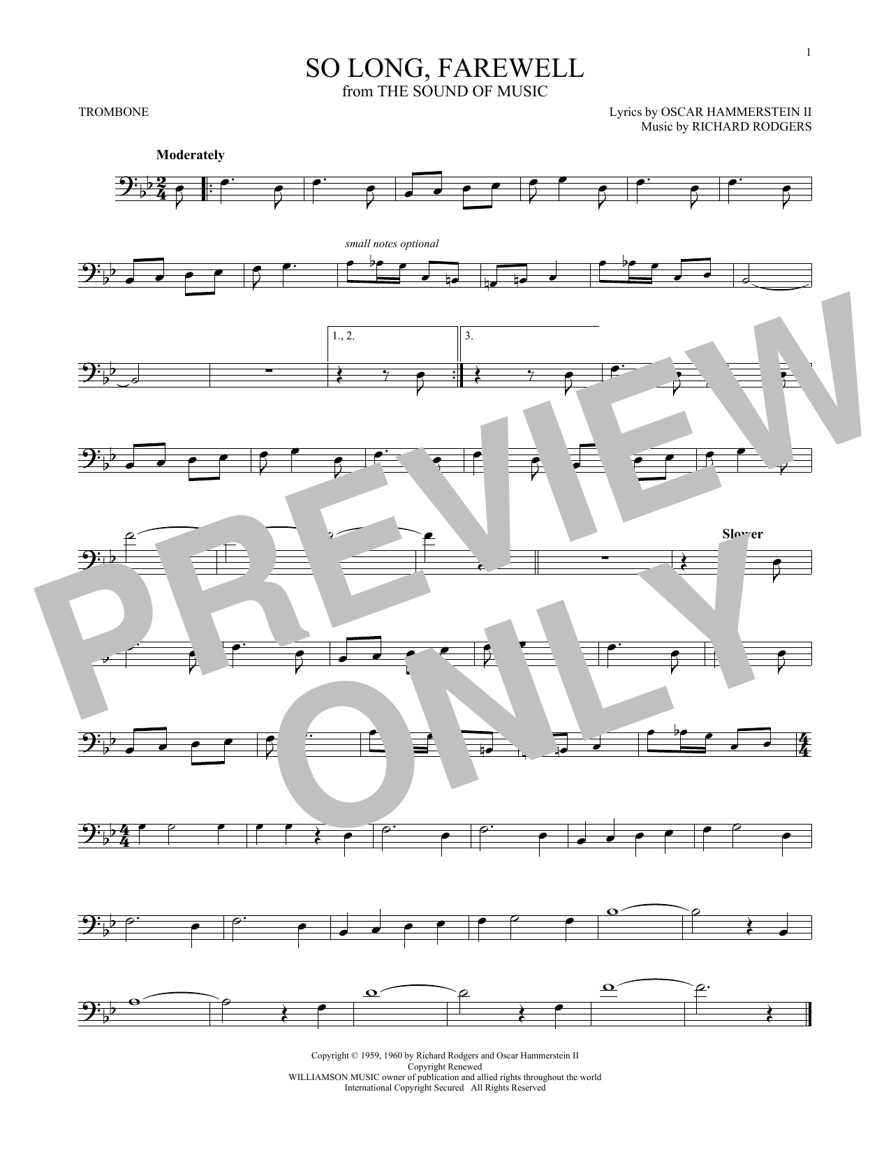 Download Rodgers & Hammerstein So Long, Farewell Sheet Music
