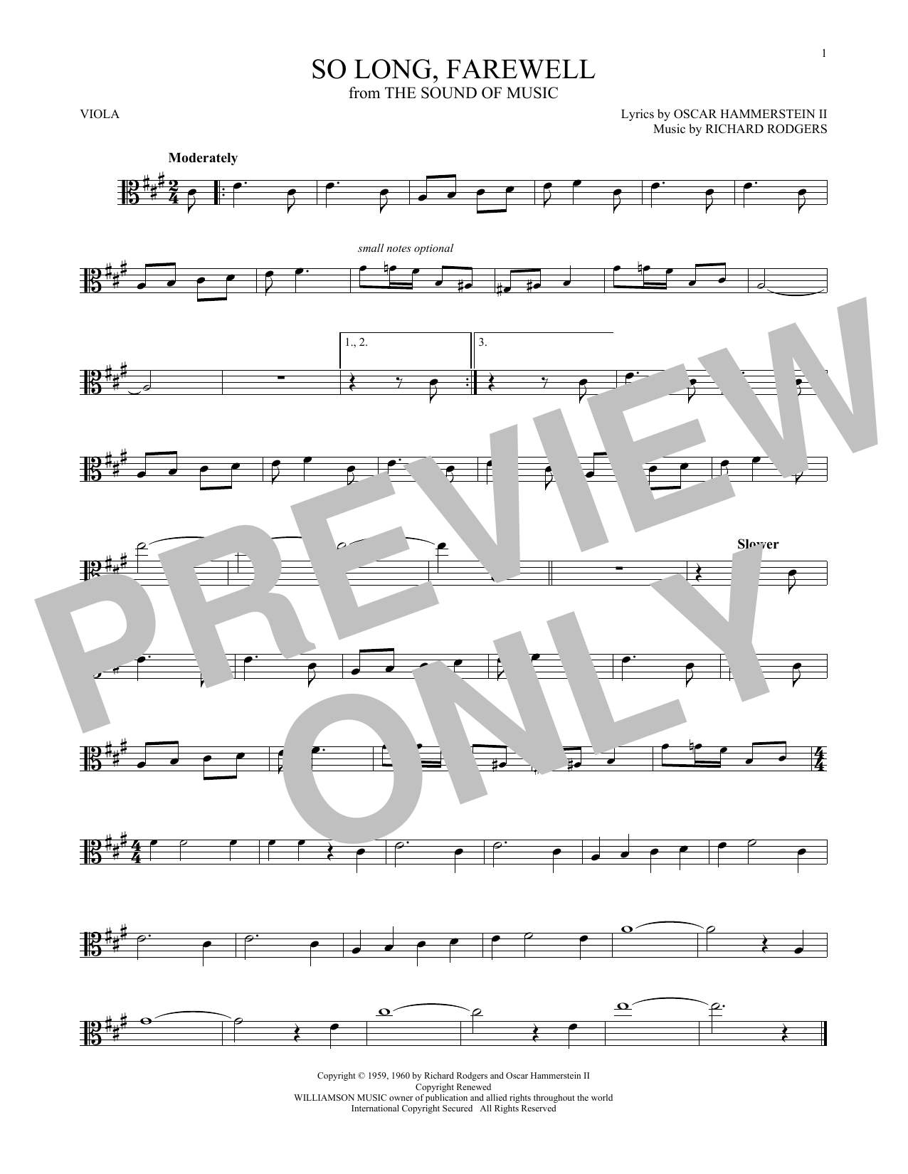 Download Rodgers & Hammerstein So Long, Farewell Sheet Music