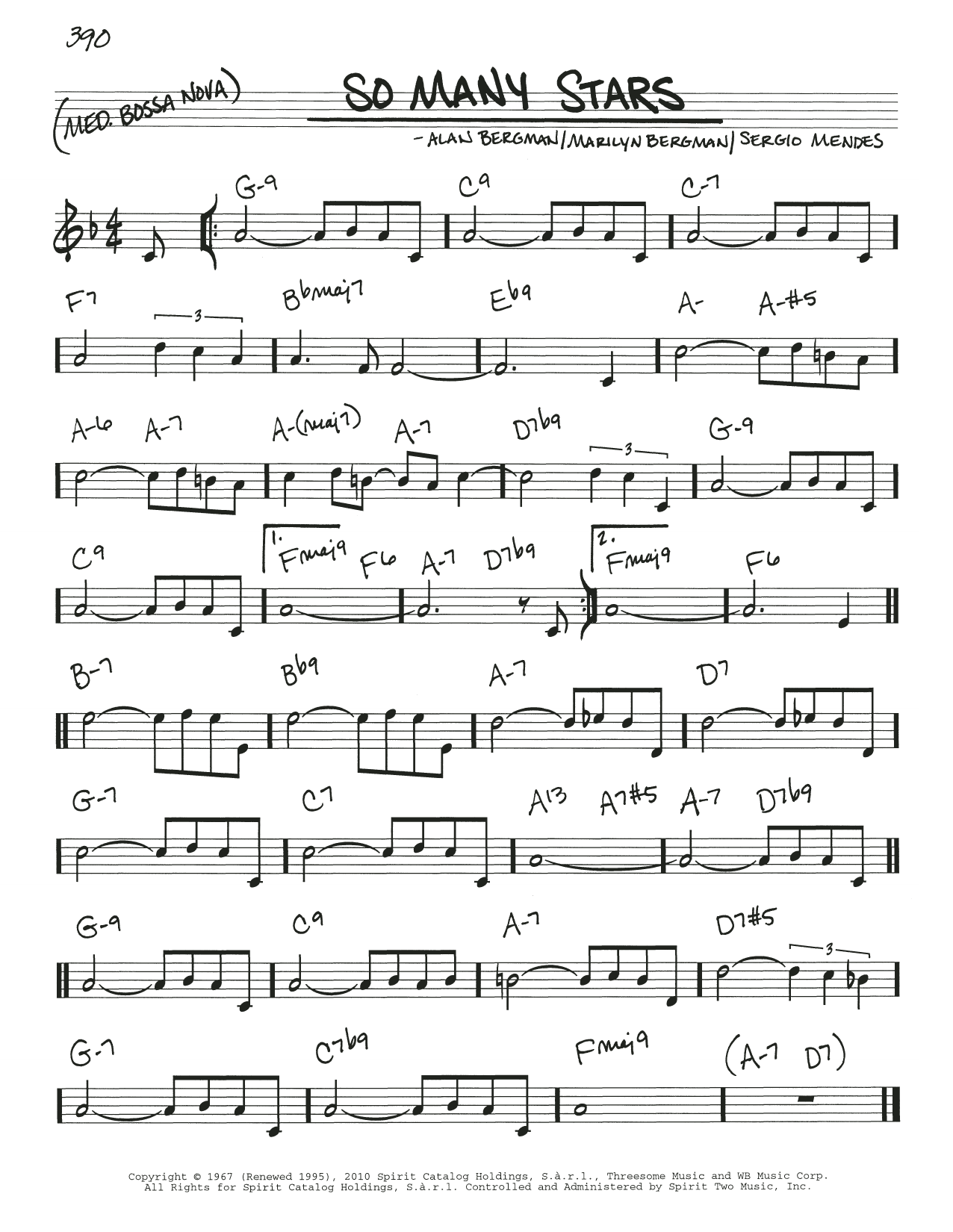 Download Sergio Mendes So Many Stars Sheet Music