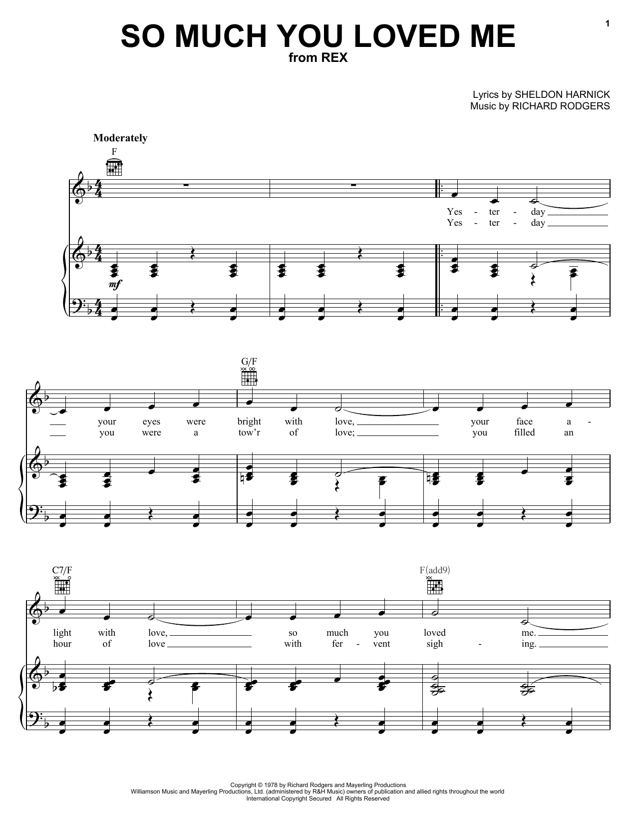 Download Richard Rodgers So Much You Loved Me Sheet Music