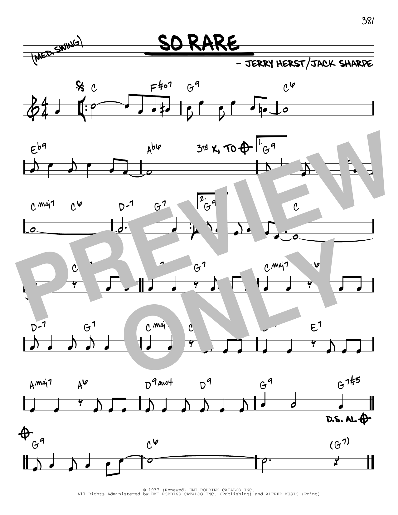 Download Jimmy Dorsey So Rare Sheet Music