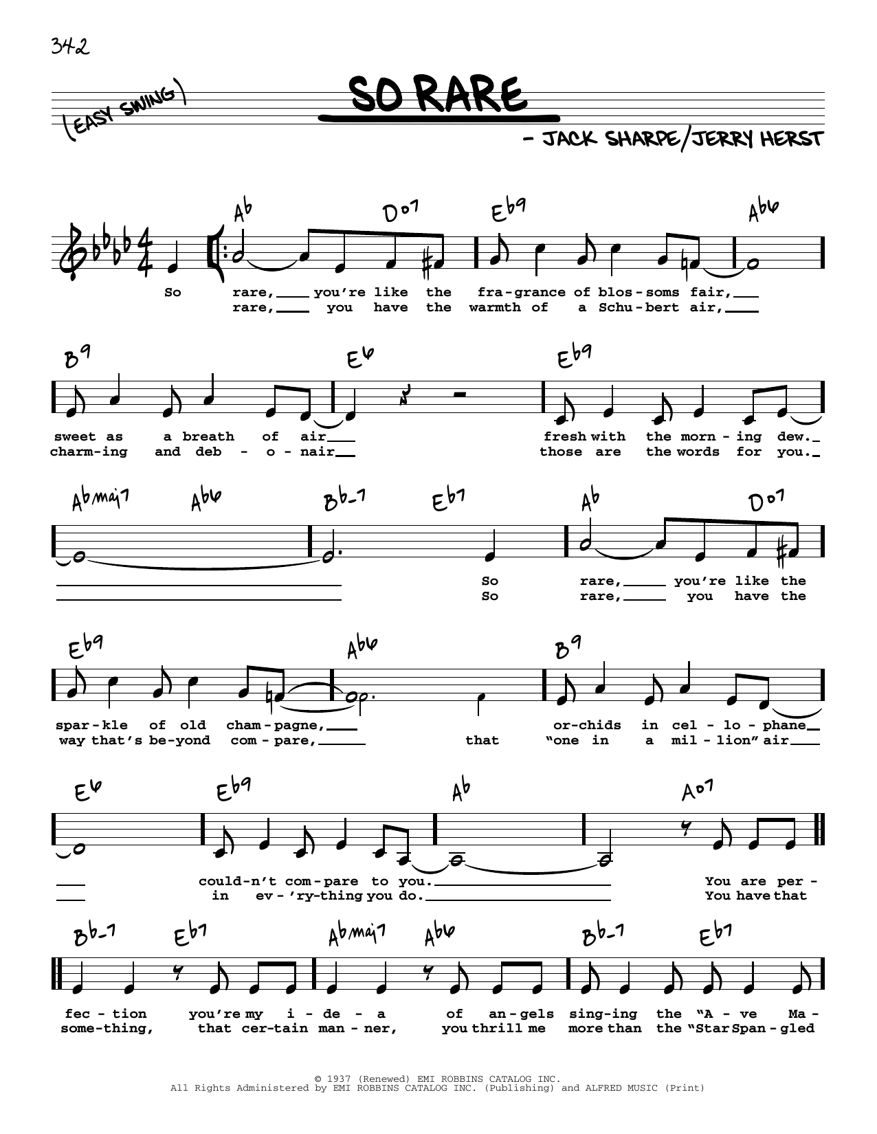 Download Jimmy Dorsey So Rare (Low Voice) Sheet Music