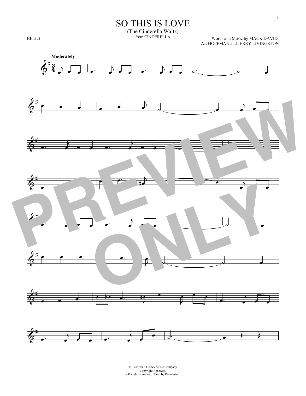 Download Mack David, Al Hoffman and Jerry Liv So This Is Love (from Cinderella) Sheet Music