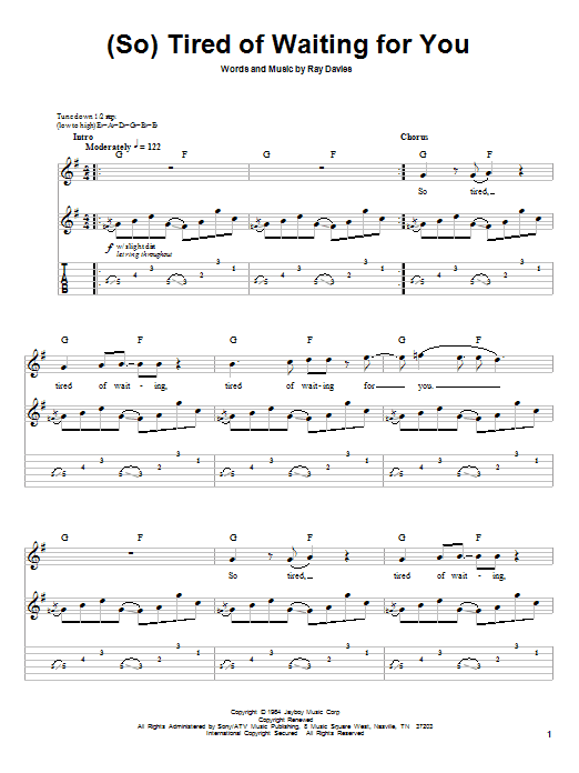 Download Green Day (So) Tired Of Waiting For You Sheet Music
