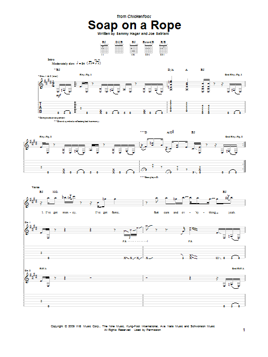 Download Chickenfoot Soap On A Rope Sheet Music