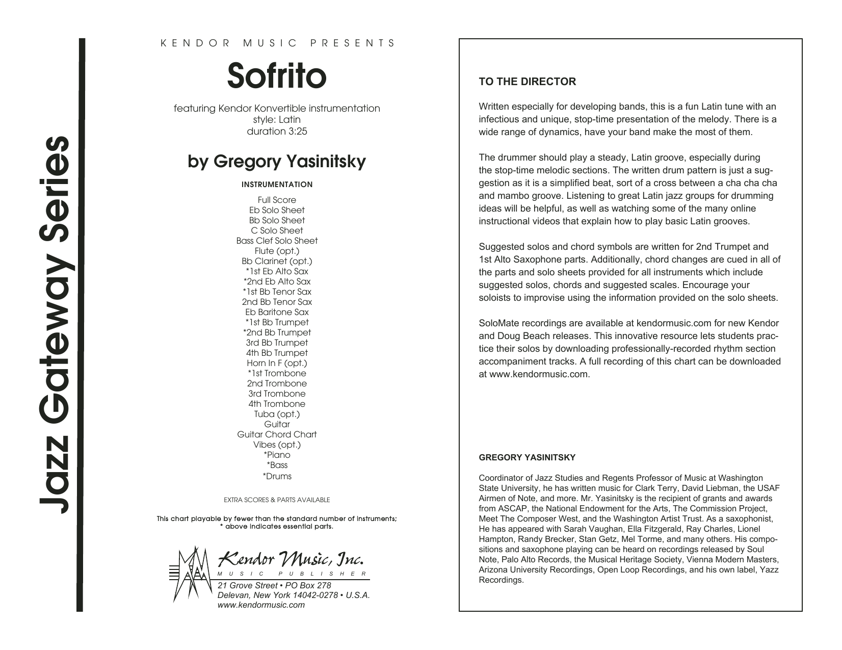 Download Gregory Yasinitsky Sofrito - Full Score Sheet Music