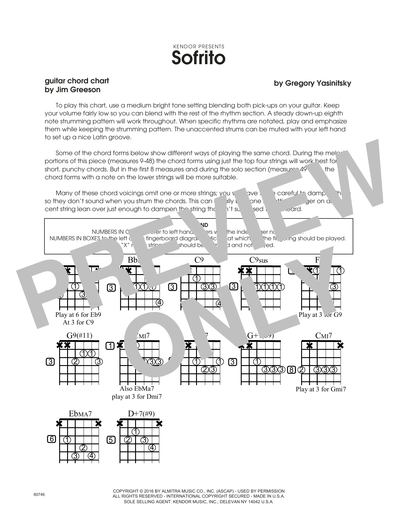 Download Gregory Yasinitsky Sofrito - Guitar Chord Chart Sheet Music