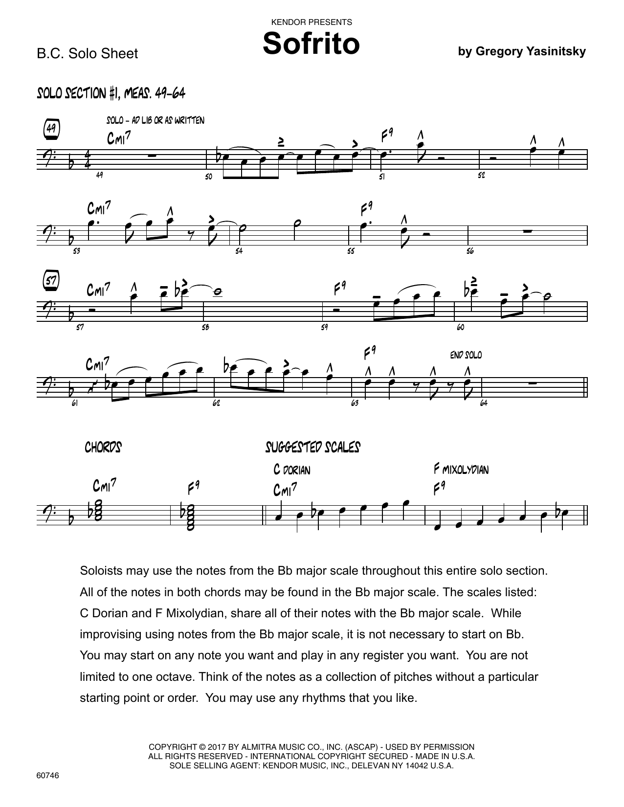 Download Gregory Yasinitsky Sofrito - Solo Sheet - Trombone Sheet Music