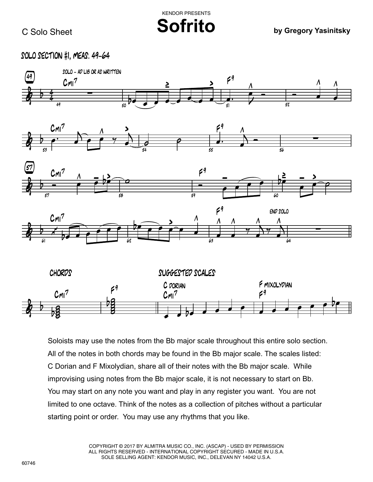 Download Gregory Yasinitsky Sofrito - Solo Sheet - Trumpet Sheet Music