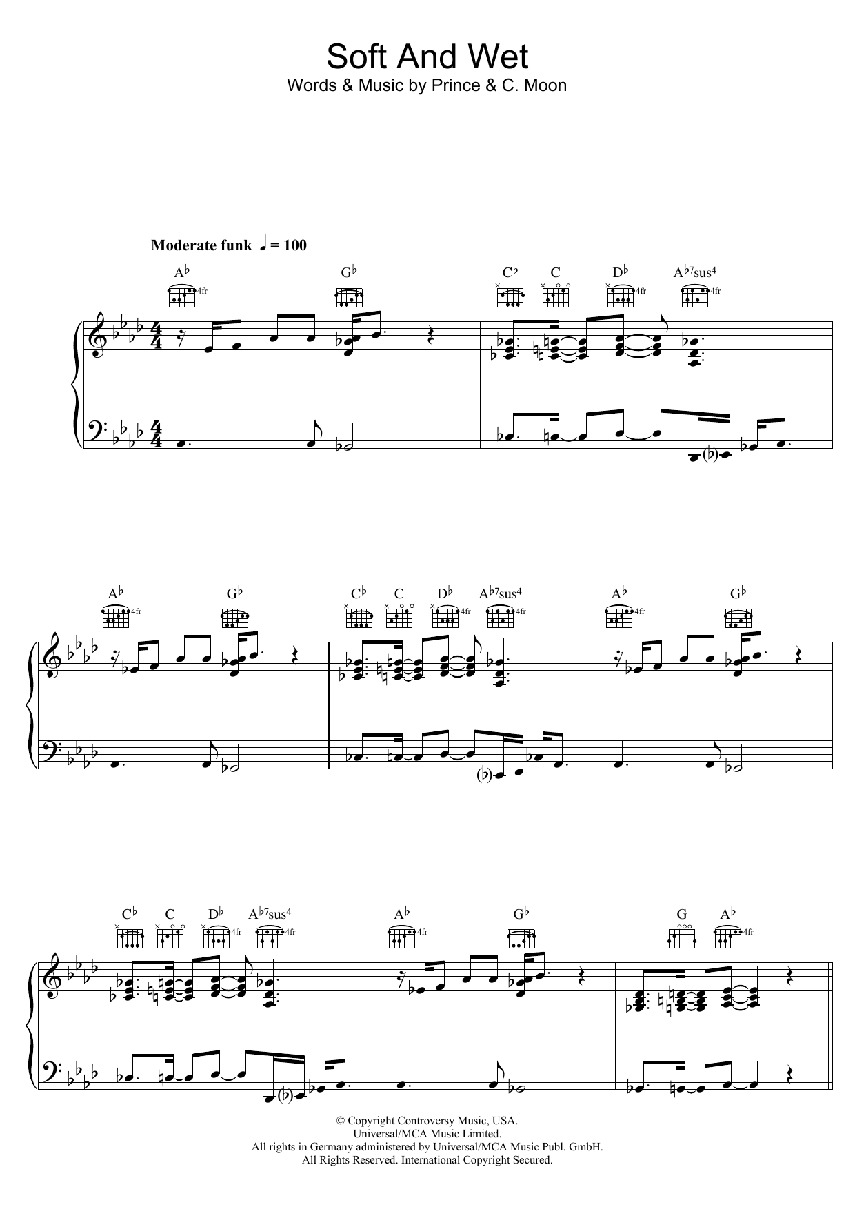 Download Prince Soft And Wet Sheet Music