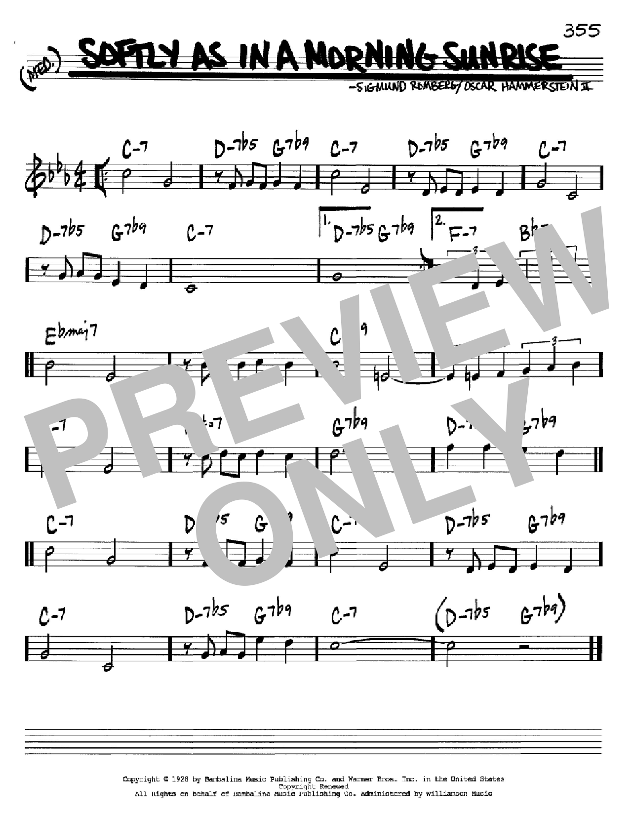Download Sigmund Romberg Softly As In A Morning Sunrise Sheet Music