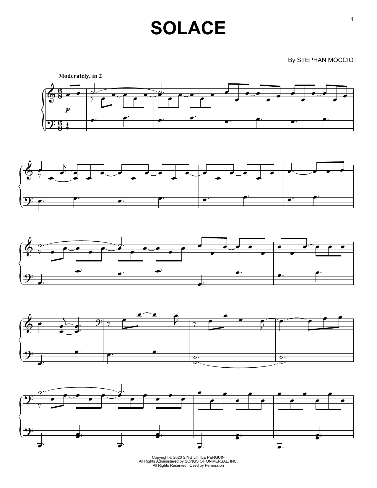 Download Stephan Moccio Solace Sheet Music