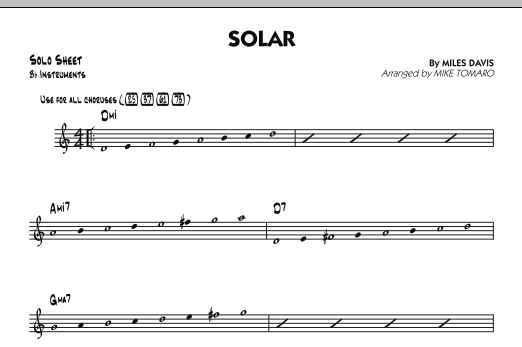 Download Mike Tomaro Solar - Bb Solo Sheet Sheet Music