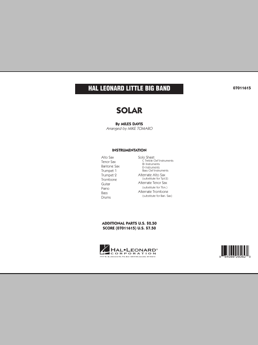 Download Mike Tomaro Solar - Conductor Score (Full Score) Sheet Music