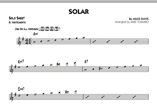 Download Mike Tomaro Solar - Eb Solo Sheet Sheet Music
