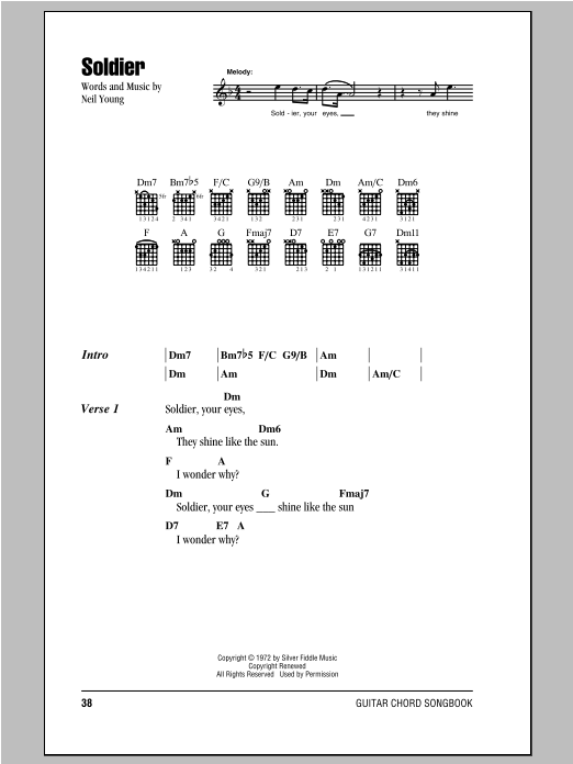 Download Neil Young Soldier Sheet Music