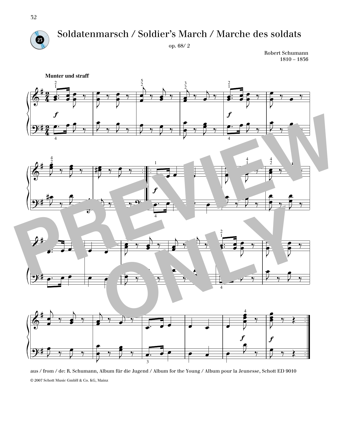 Download Robert Schumann Soldier's March Sheet Music