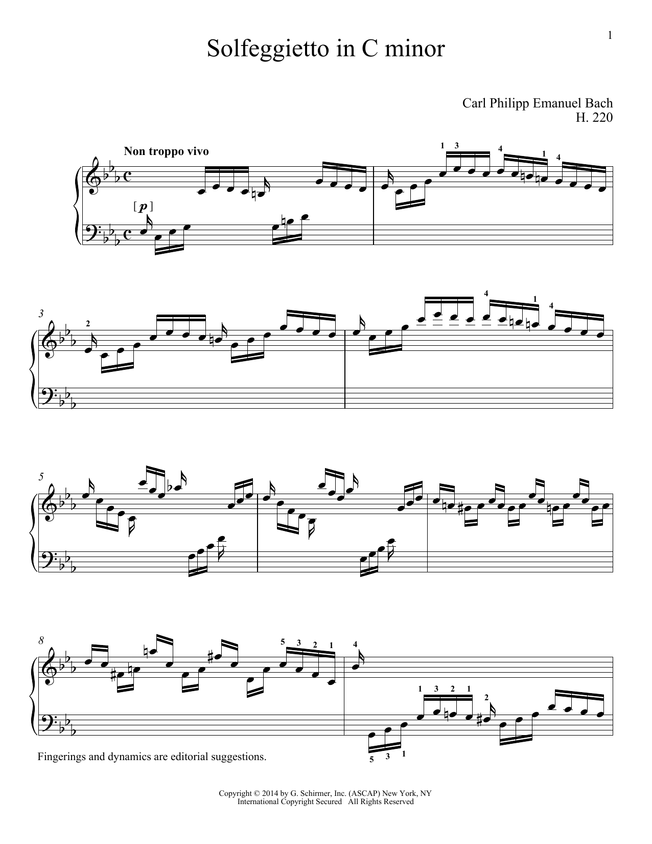 Download Carl Philipp Emanuel Bach Solfeggietto (arr. Richard Walters) Sheet Music
