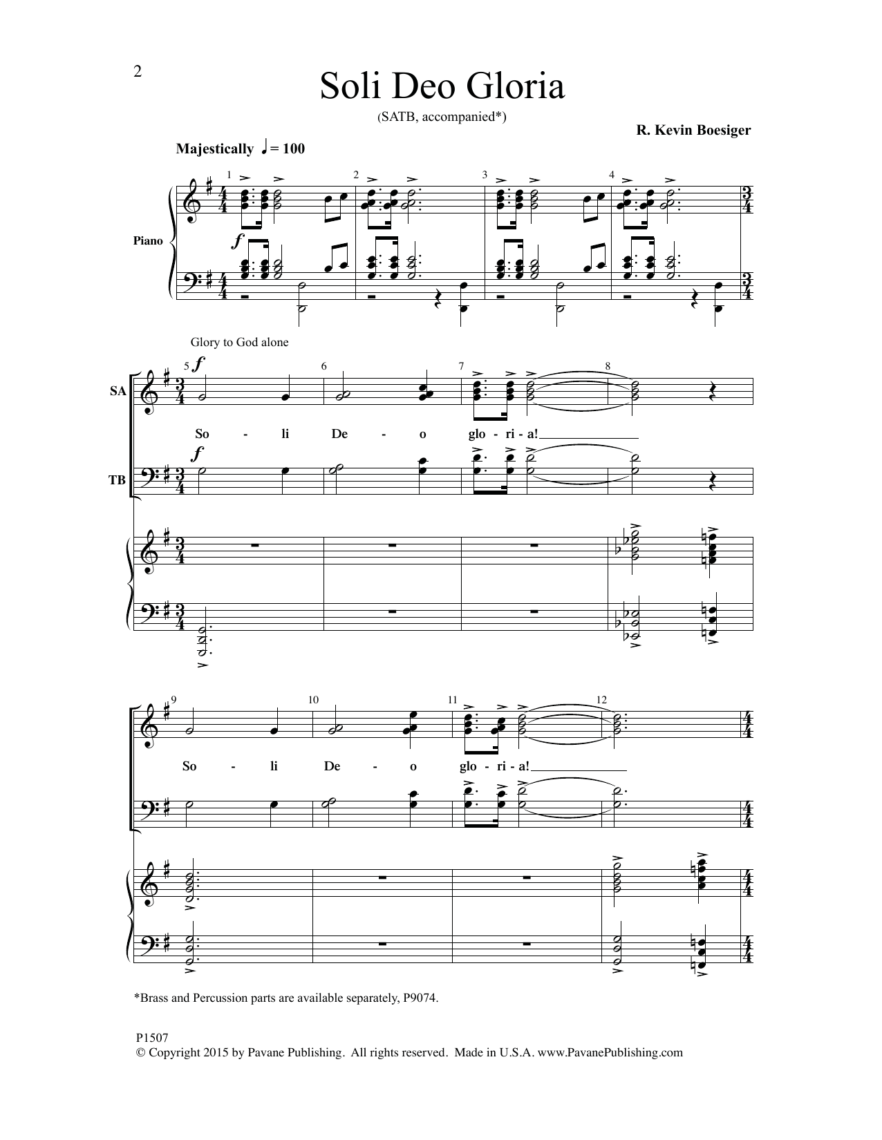 Download R. Kevin Boesiger Soli Deo Gloria Sheet Music