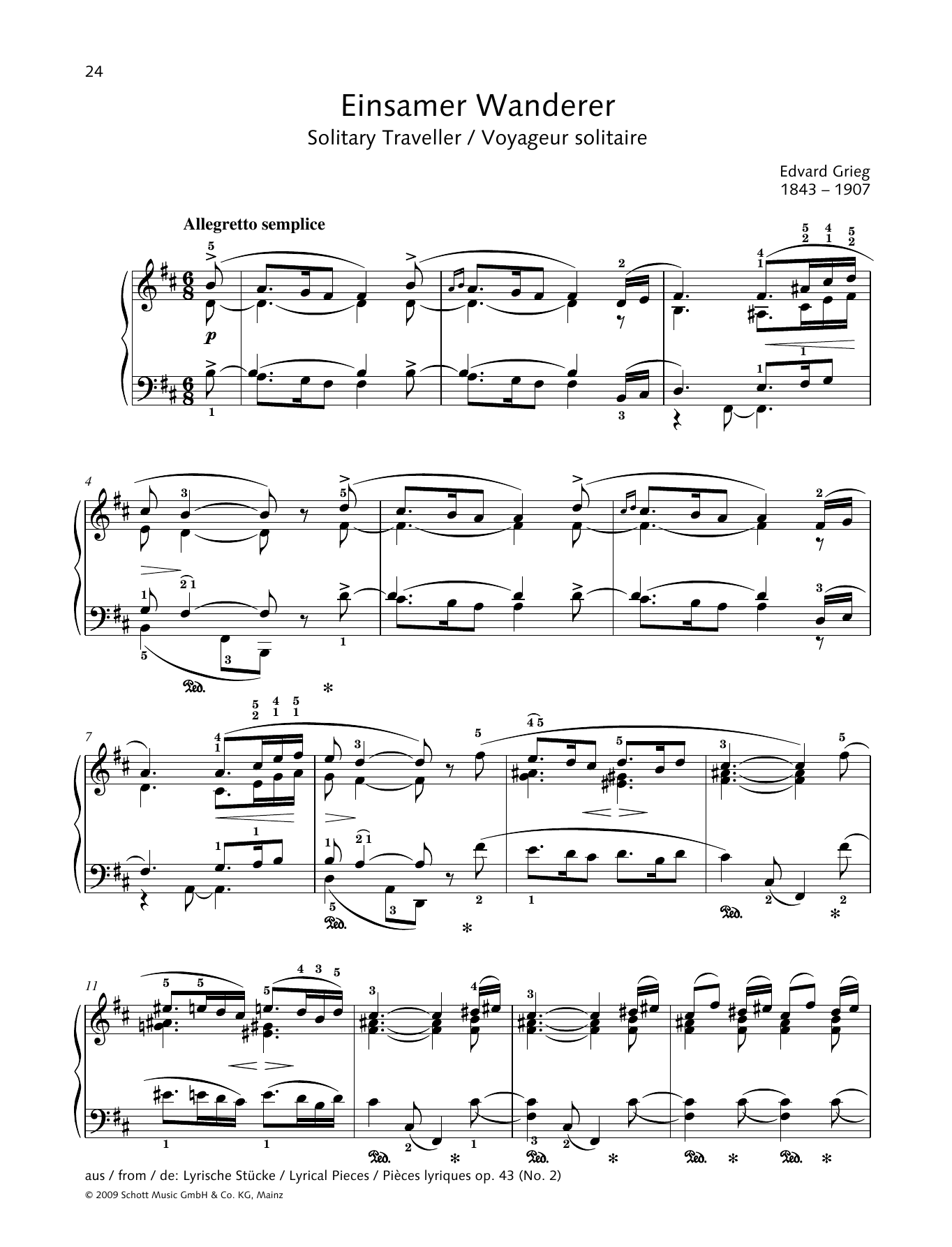 Download Edvard Grieg Solitary Traveller Sheet Music