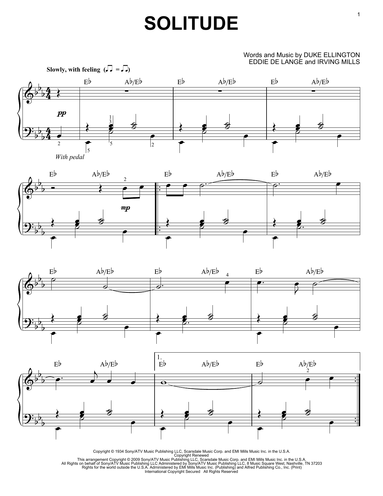 Download Duke Ellington Solitude (arr. Brent Edstrom) Sheet Music