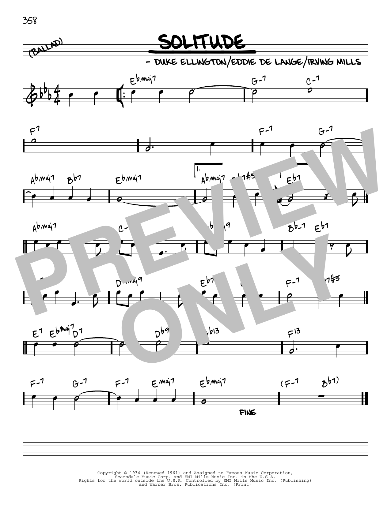 Download Duke Ellington Solitude [Reharmonized version] (arr. J Sheet Music
