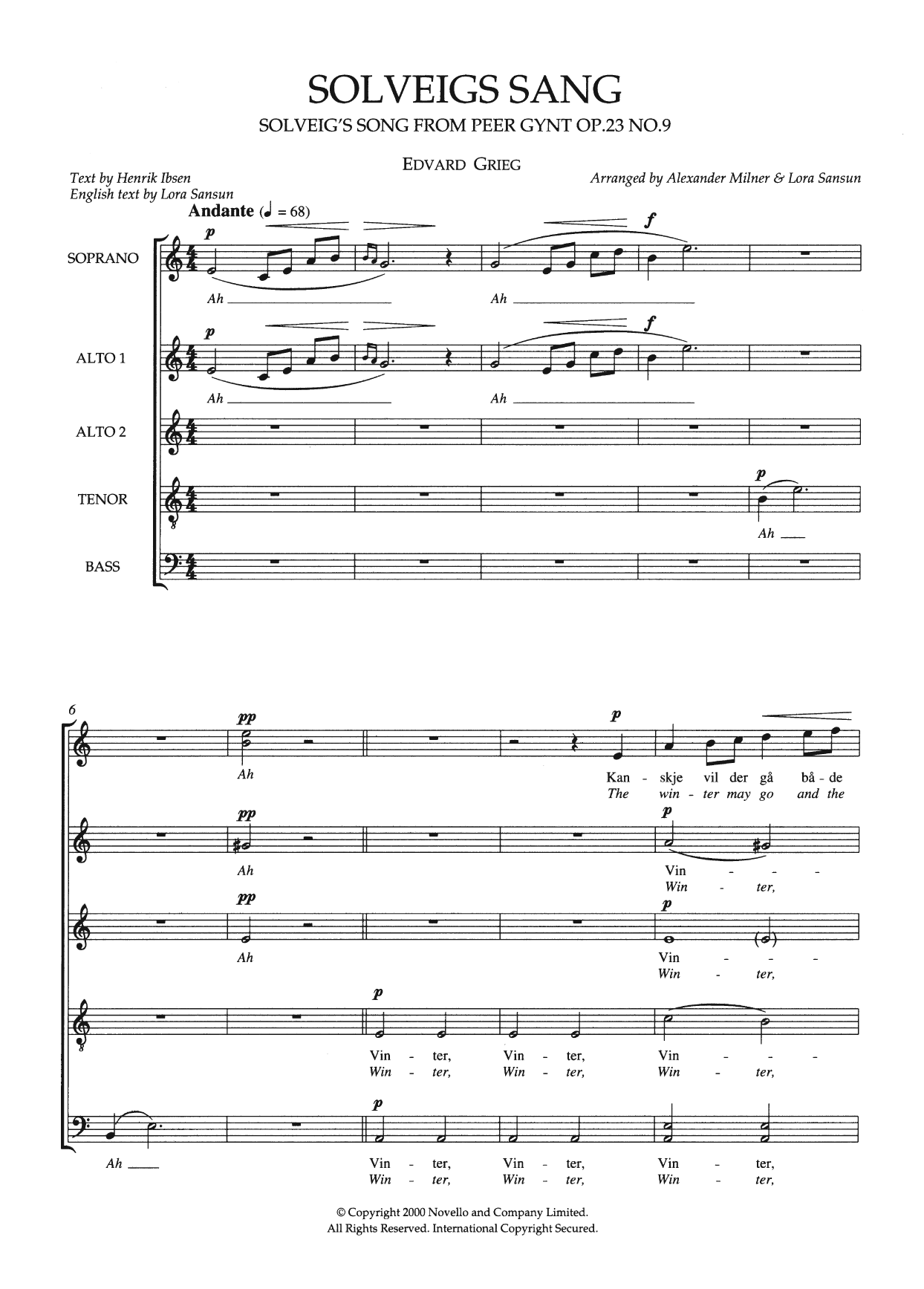 Download Edvard Grieg Solveig's Song (From 'Peer Gynt Suite N Sheet Music