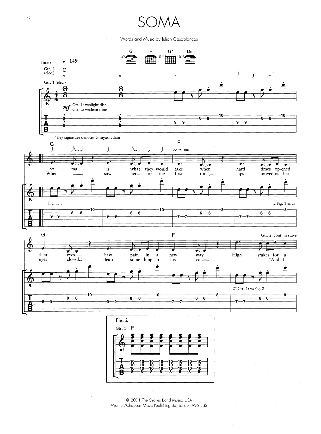 Download The Strokes Soma Sheet Music