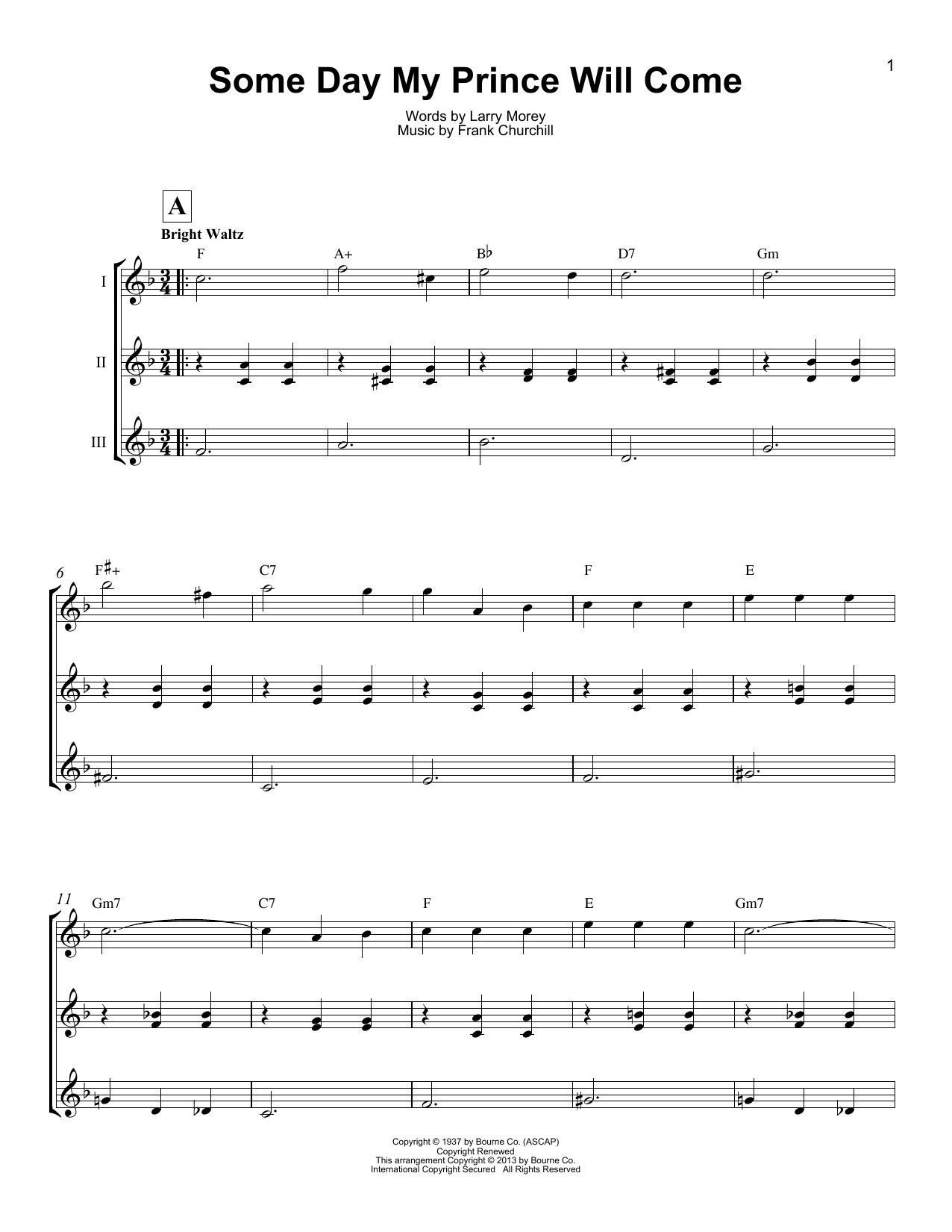 Download Larry Morey Some Day My Prince Will Come Sheet Music