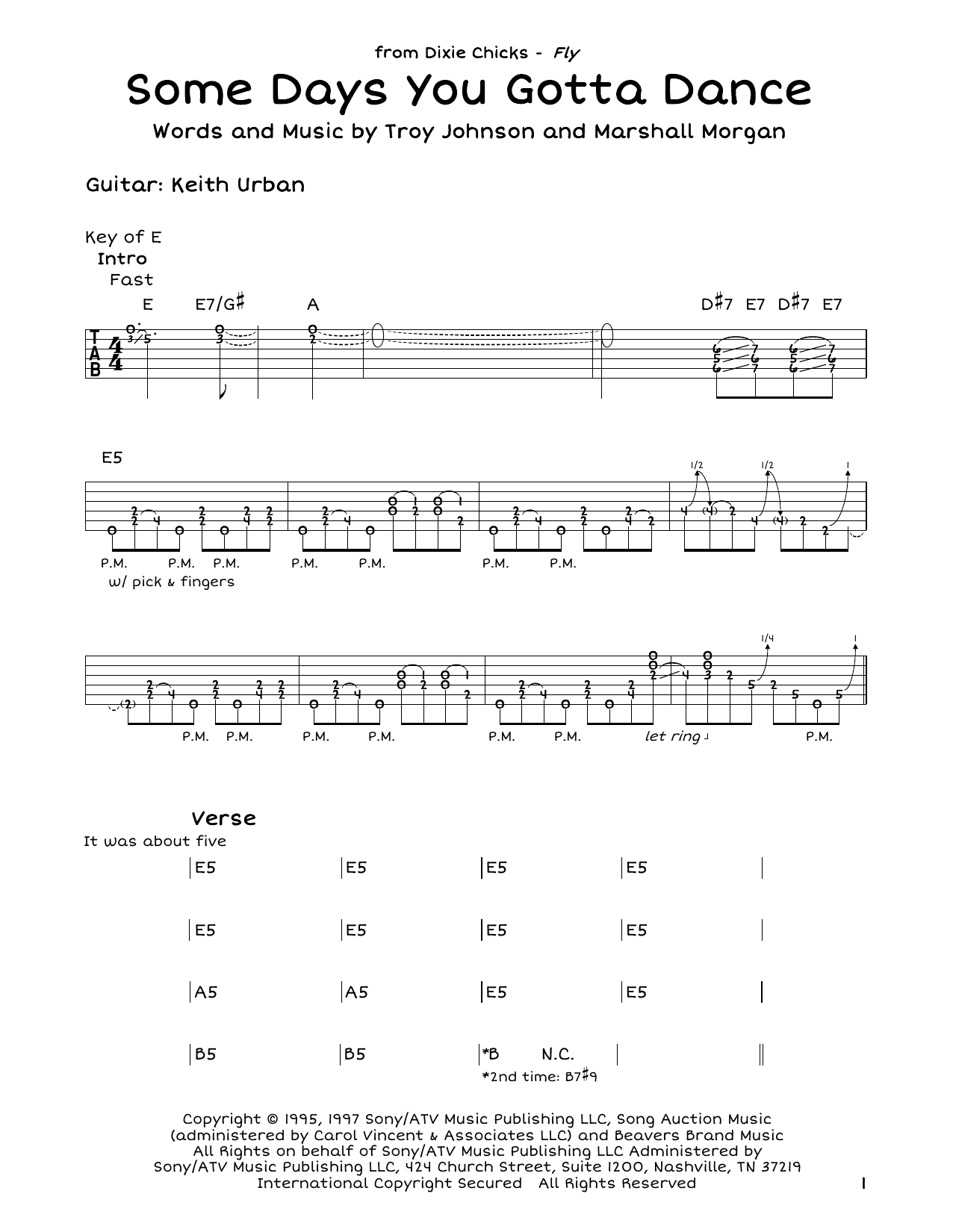 Download Dixie Chicks Some Days You Gotta Dance Sheet Music