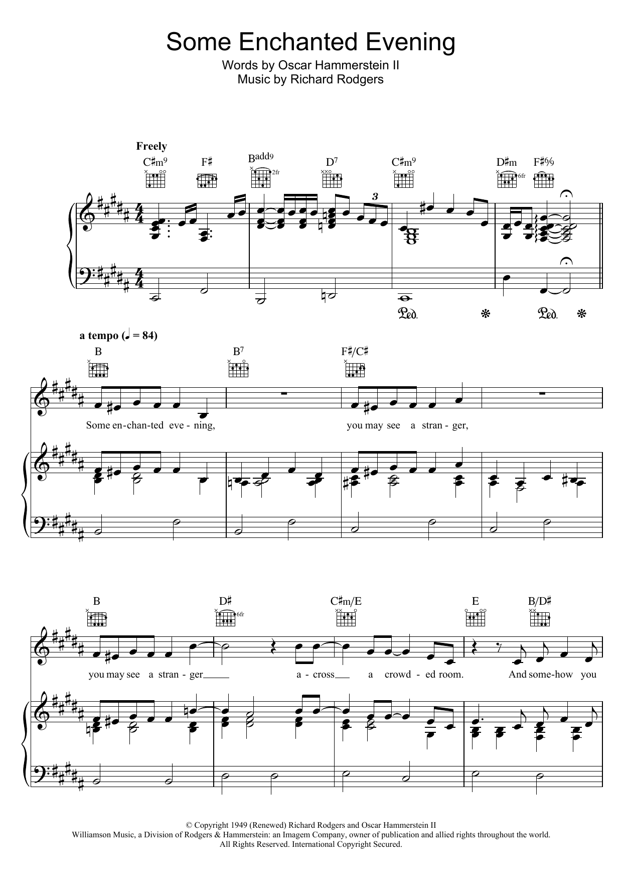 Download Bob Dylan Some Enchanted Evening (from South Paci Sheet Music
