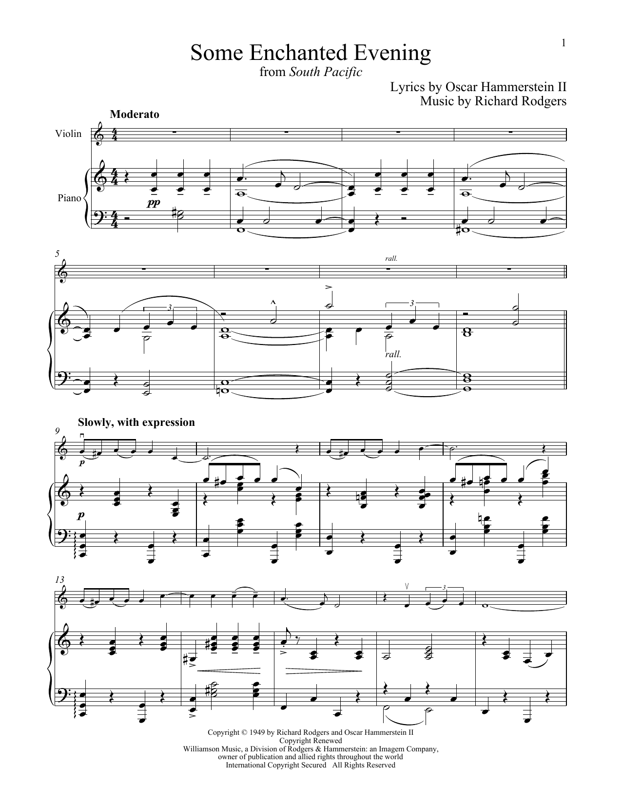 Download Richard Rodgers Some Enchanted Evening (from South Paci Sheet Music