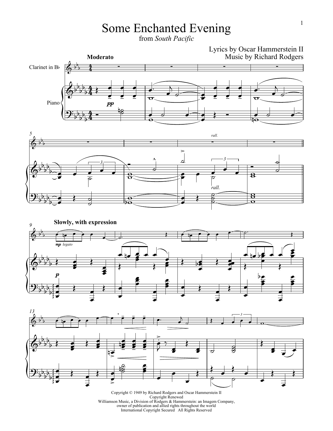 Download Richard Rodgers Some Enchanted Evening (from South Paci Sheet Music