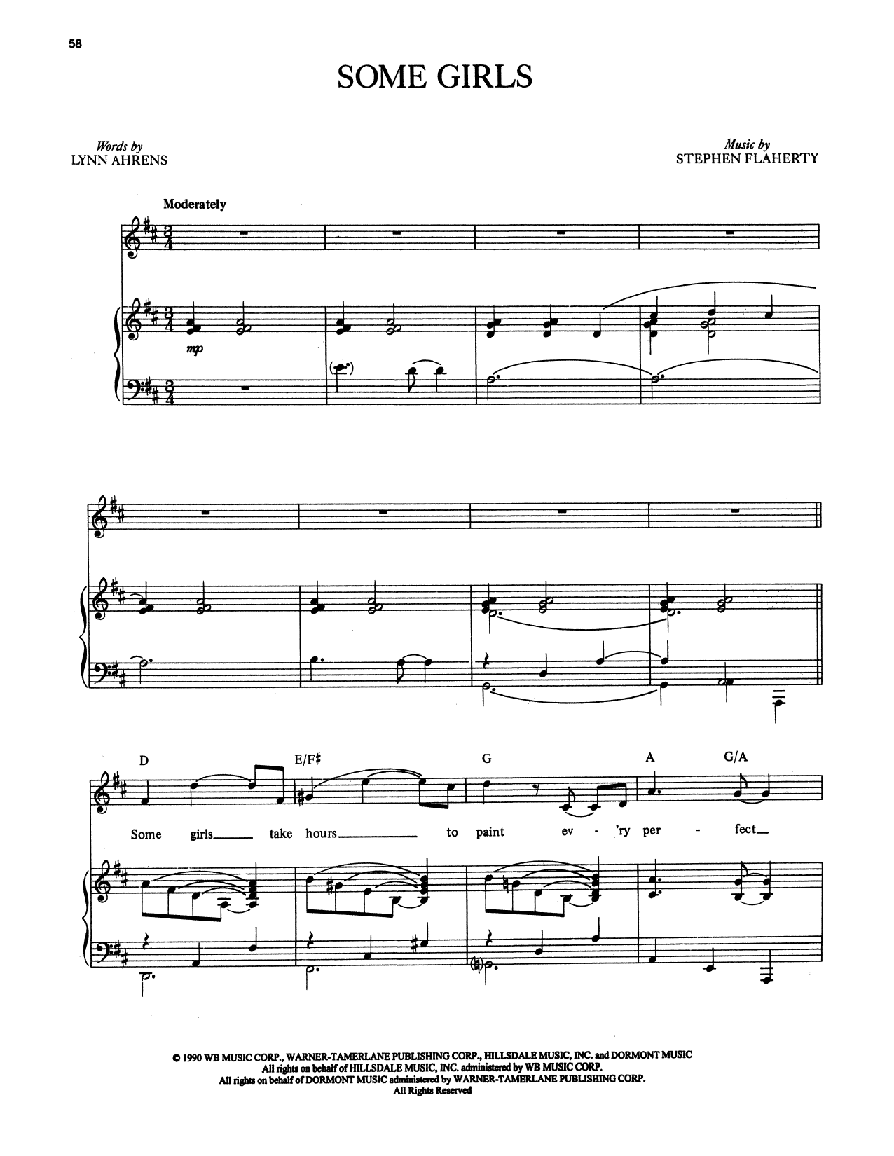 Download Stephen Flaherty and Lynn Ahrens Some Girls (from Once on This Island) Sheet Music