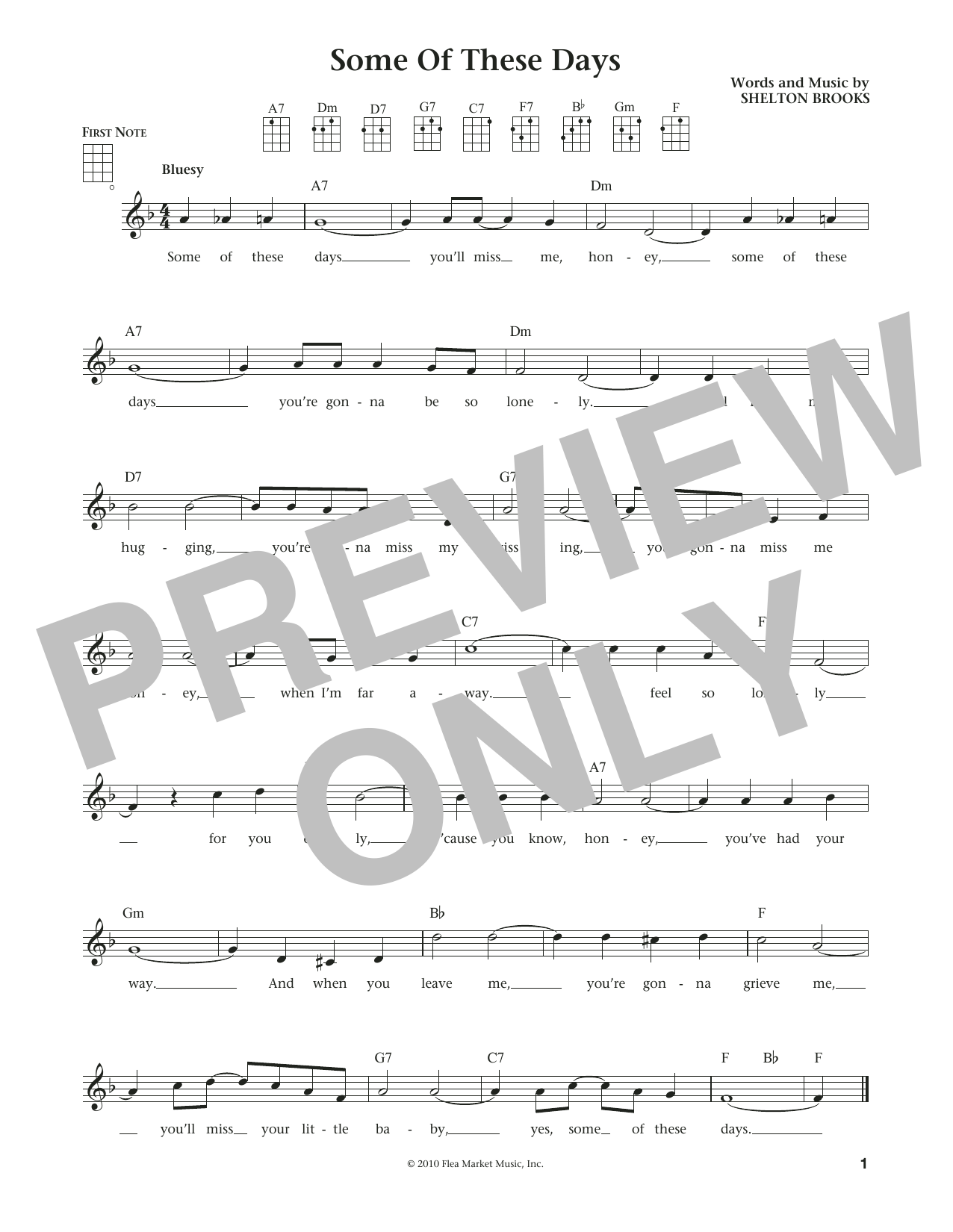 Download Shelton Brooks Some Of These Days (from The Daily Ukul Sheet Music