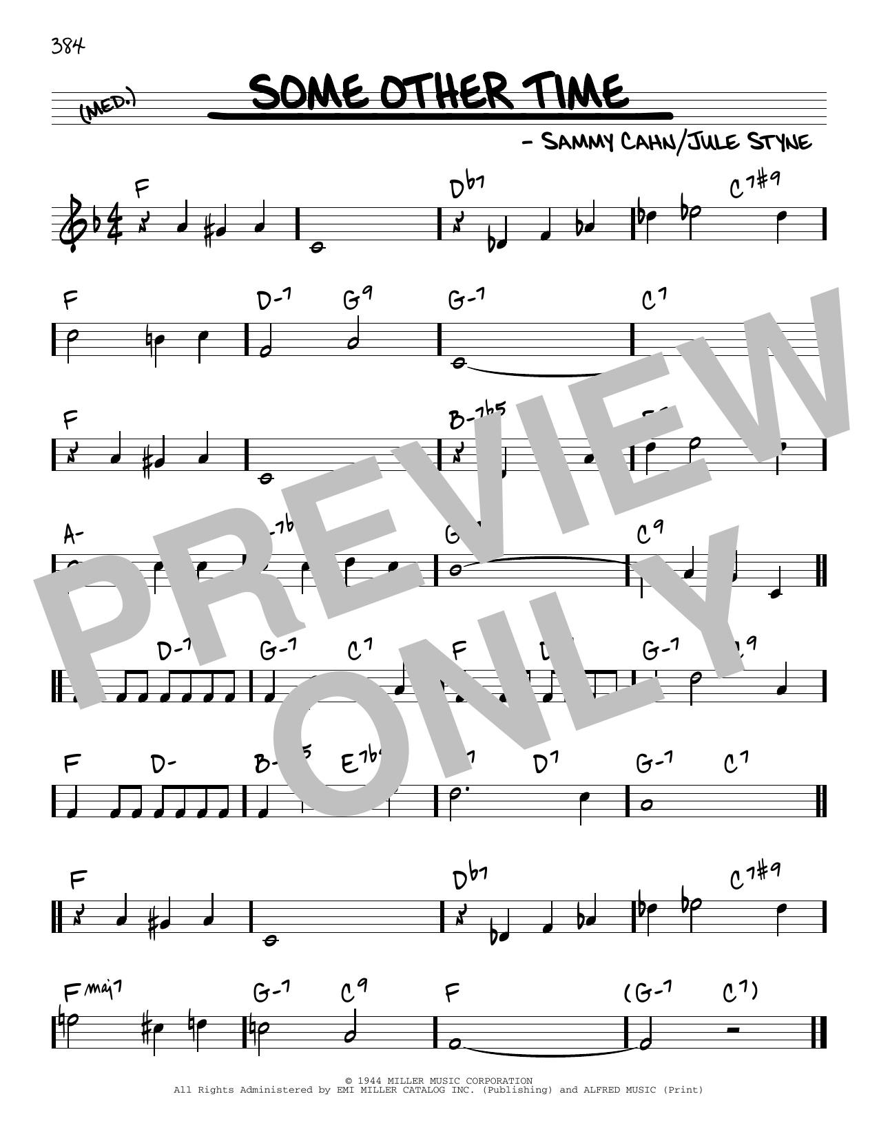 Download Jule Styne Some Other Time Sheet Music